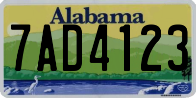 AL license plate 7AD4123