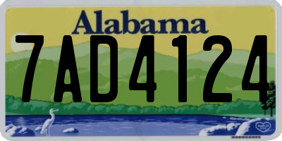 AL license plate 7AD4124