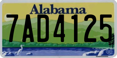 AL license plate 7AD4125