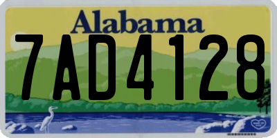 AL license plate 7AD4128