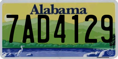 AL license plate 7AD4129