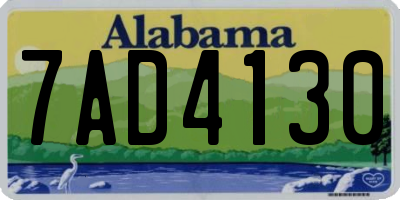 AL license plate 7AD4130