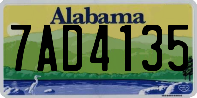 AL license plate 7AD4135