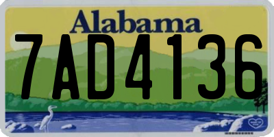 AL license plate 7AD4136