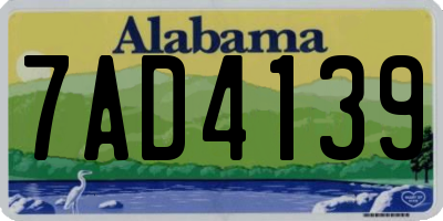 AL license plate 7AD4139