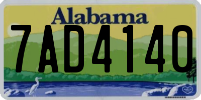 AL license plate 7AD4140