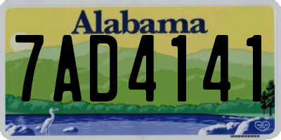 AL license plate 7AD4141