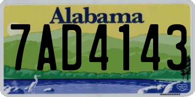 AL license plate 7AD4143