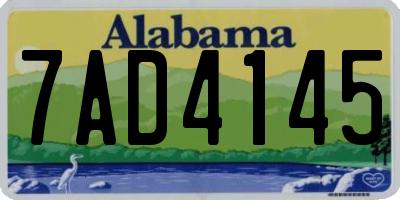 AL license plate 7AD4145