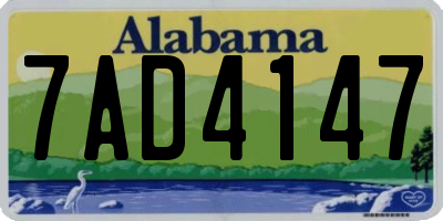 AL license plate 7AD4147