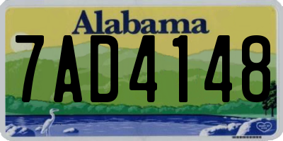 AL license plate 7AD4148