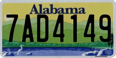 AL license plate 7AD4149