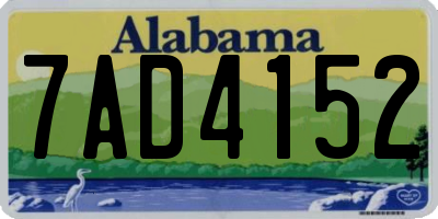 AL license plate 7AD4152