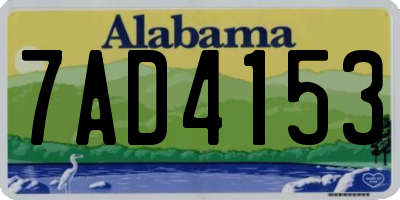 AL license plate 7AD4153