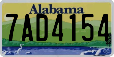AL license plate 7AD4154