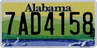 AL license plate 7AD4158