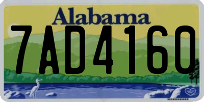 AL license plate 7AD4160