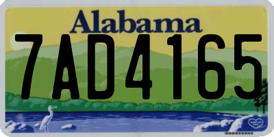 AL license plate 7AD4165