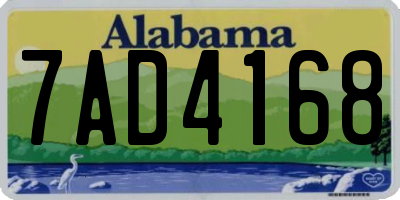 AL license plate 7AD4168