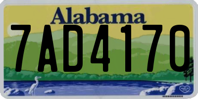 AL license plate 7AD4170