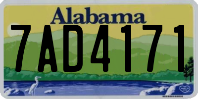 AL license plate 7AD4171