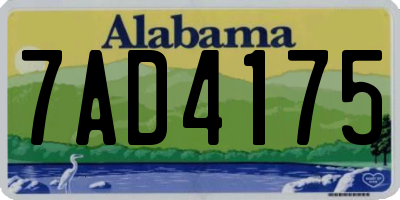 AL license plate 7AD4175