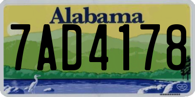 AL license plate 7AD4178