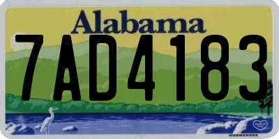 AL license plate 7AD4183