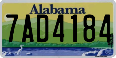 AL license plate 7AD4184