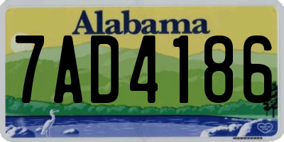AL license plate 7AD4186