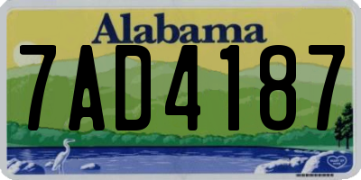 AL license plate 7AD4187