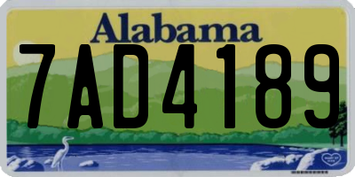 AL license plate 7AD4189