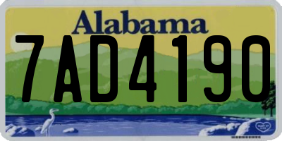AL license plate 7AD4190