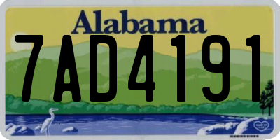 AL license plate 7AD4191