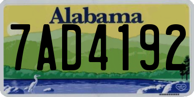 AL license plate 7AD4192