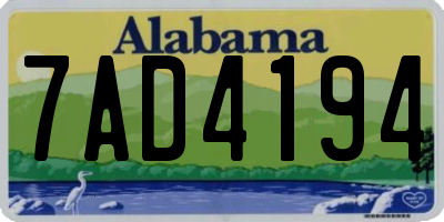 AL license plate 7AD4194