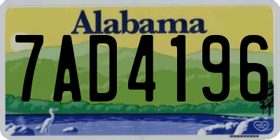 AL license plate 7AD4196