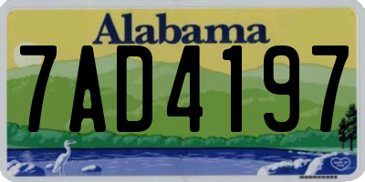 AL license plate 7AD4197