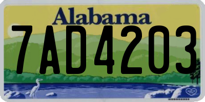 AL license plate 7AD4203