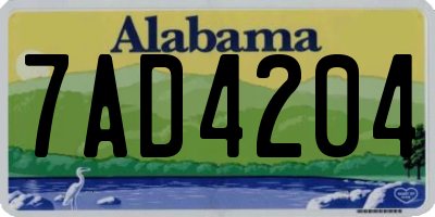 AL license plate 7AD4204