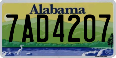 AL license plate 7AD4207