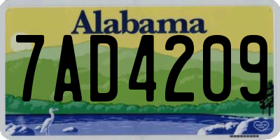 AL license plate 7AD4209