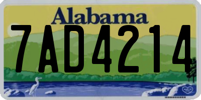 AL license plate 7AD4214