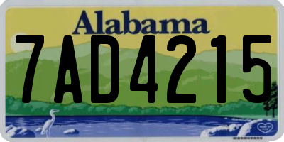 AL license plate 7AD4215