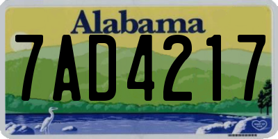 AL license plate 7AD4217