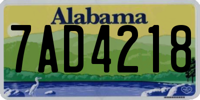 AL license plate 7AD4218