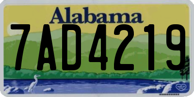 AL license plate 7AD4219