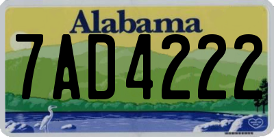 AL license plate 7AD4222