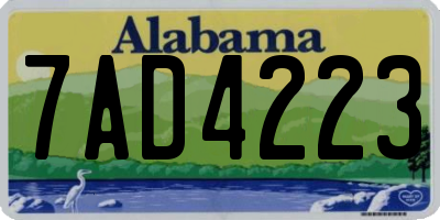 AL license plate 7AD4223