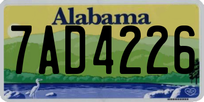 AL license plate 7AD4226